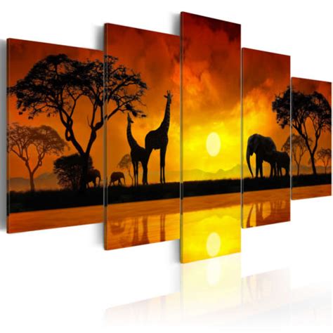 Afrika Savanne Tiere Wandbilder Xxl Bilder Vlies Leinwand Ebay