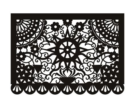 Mexican Paper Decorations Papel Picado Laser Vector Image
