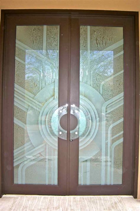 Etched Glass Door Geometric Art Deco Contemporary Glass Art Deco Glass Pinterest Glass