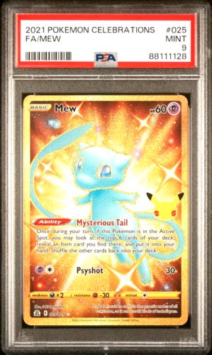 Psa Mint Graded Pokemon Celebrations Full Art Mew Gold Holo