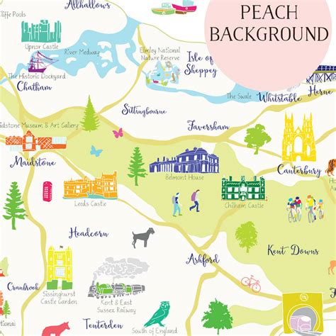 Map Of Kent By Holly Francesca