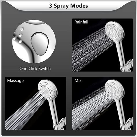 Feelso Handheld Shower Head With High Pressure 3 Spray Mode Purifying