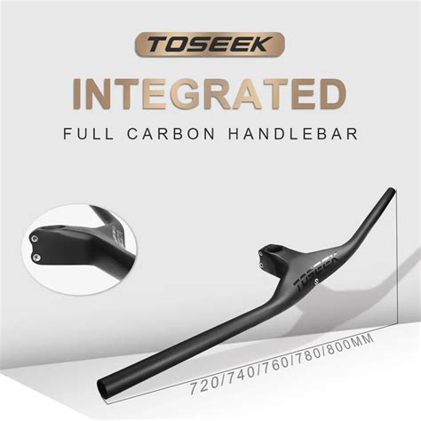 Toseek New Mtb Handlebars And Stem Mm Carbon Integrated Handlebar