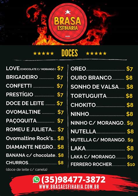 Menu Em Brasa Esfiharia Restaurante Po Os De Caldas