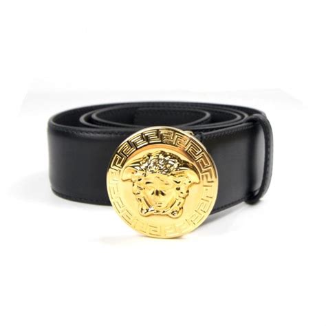 Versace Round Medusa Head Belt Black Onu