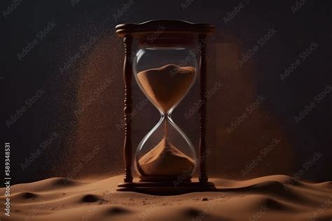 Sand Running Through The Bulbs Of An Hourglass Measuring The Passing Time In A Countdown To A