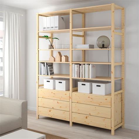 Ikea Ivar Pine 2 Section Shelving Unit With Chest Shelves Ikea Ivar