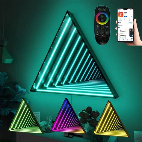 LED Infinity Mirror Tunnel Lamp LED 3D Mirror Night Light With Remote