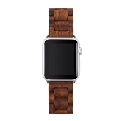 Woodcessories Walnut Silver Wooden Apple Watch Band 42 Mm Eco