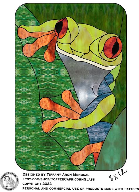 Tree Frog Stained Glass Pattern Digital Download Etsy