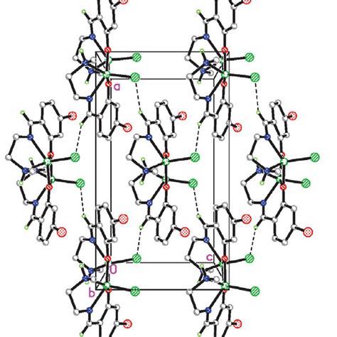 Molecular packing diagram of complex 3, viewed along the a axis ... 