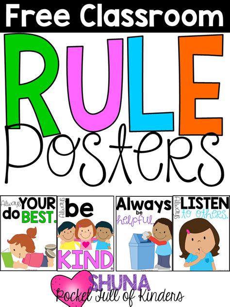 Free Classroom Rule Posters These Are So Cute Classroom Rules Poster Classroom Rules