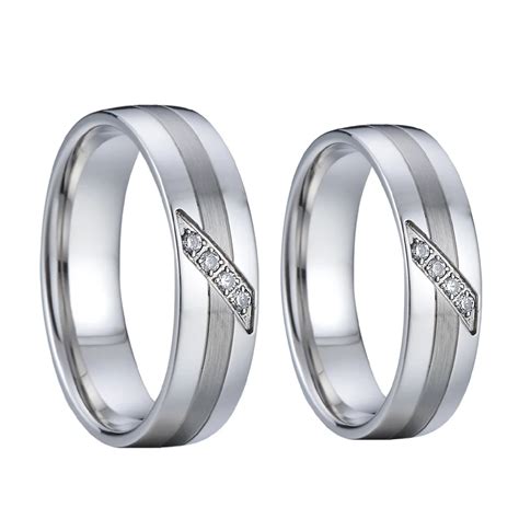 Allainces Lesbian Homosexual Anniversary Engagment Ring Pair Set