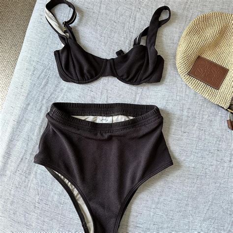 Peony Brown Bikini Size Bikini Top Used With Depop