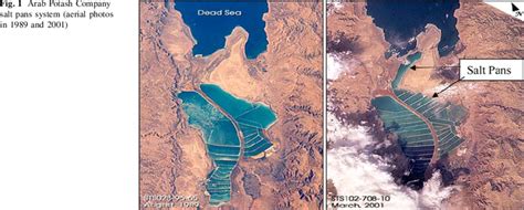 Arab Potash Company Salt Pans System Aerial Photos In 1989 And 2001 Download Scientific Diagram