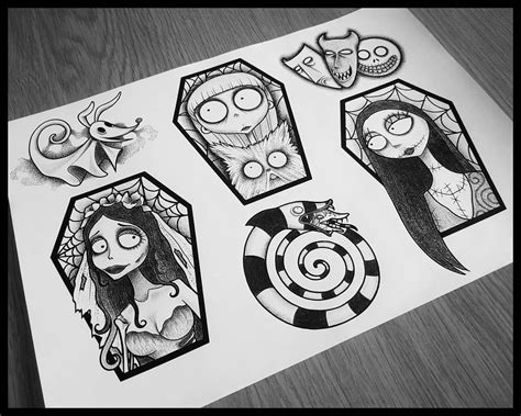 Top 65 Tim Burton Tattoo Drawings Latest In Cdgdbentre