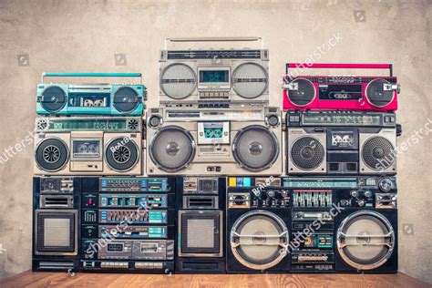 Retro Old School Design Ghetto Blaster Stereo Radio Cassette Tape Recorders Boombox Tower From