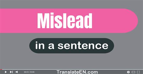 Mislead in a Sentence