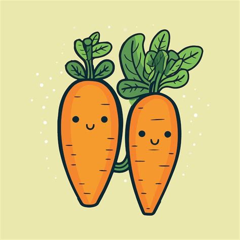 Premium Vector Cute Carrots Illustration