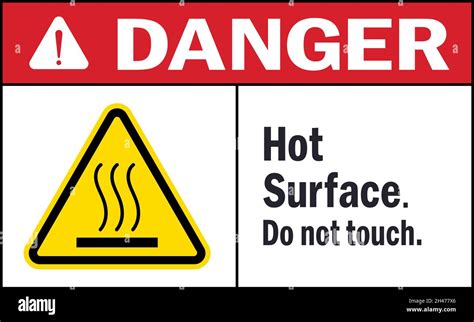 Hot Surface Do Not Touch Danger Sign Industrial Safety Signs And Symbols Stock Vector Image