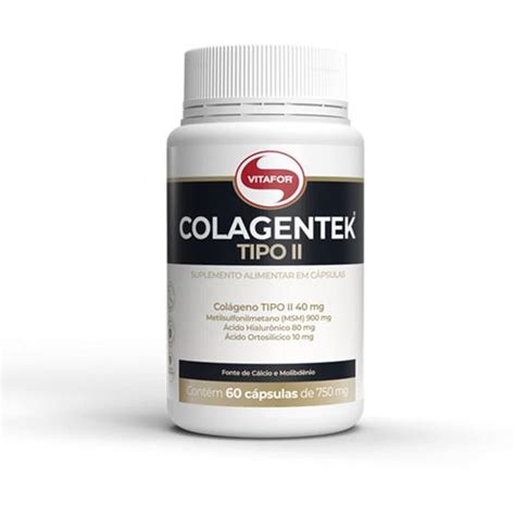 Colágeno Tipo II Colagentek II 60 Capsulas 750 mg Vitafor Colágeno