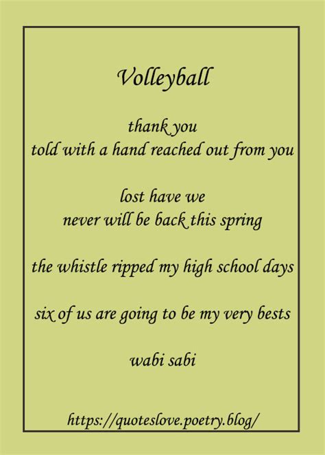 Poems About Volleyball Players In English