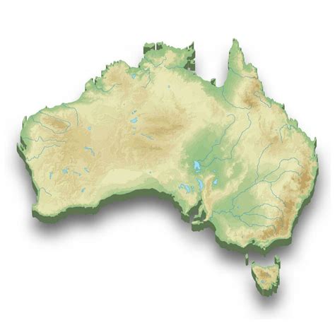 3d Isometric Relief Map Of Australia 25406544 Vector Art At Vecteezy