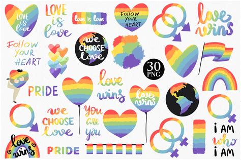 Gay Pride Clipart Lgbt Clipart Pride Png Lgbtq Pride Planner Etsy