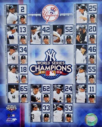 New York Yankees MLB 2009 World Series Champions Player Collage Photo ...