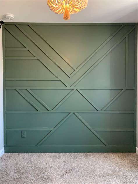 Accent Wall With Geometric Shapes Accent Walls In Living Room Green