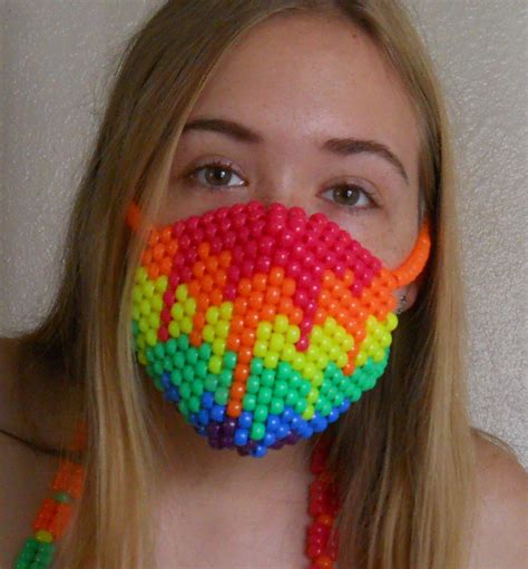 Melting Rainbow Kandi Mask Etsy