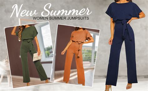 Coloody Damen Lang Jumpsuit Elegant Sommer Ärmellos Rundhalsausschnitt