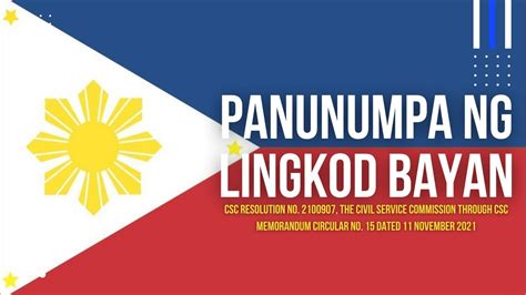 Panunumpa Ng Lingkod Bayan Mc No 15 S 2021 Youtube