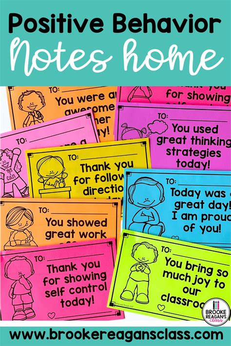 Colorful Posters With The Words Positive Behavior Notes Home