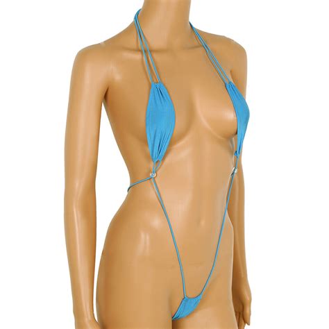 SEXY Damen Monokini Bikini Bademode Neckholder Mini String Micro BH