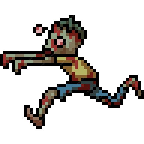 Premium Vector Pixel Art Of Zombie Run Fast