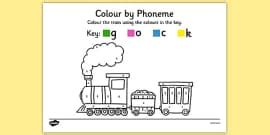 Colour By Phoneme Fruit Bowl Phase G O C K Colouring Page Colour By