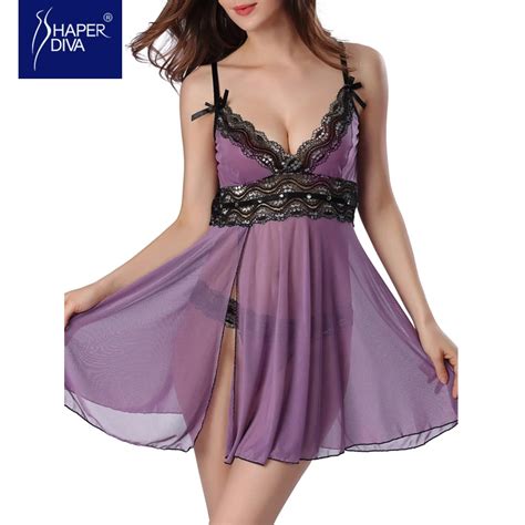 Shaper Diva Women Hot Sexy Babydoll Dress Mesh Chemises G String Lace Nightdress Sleepwear