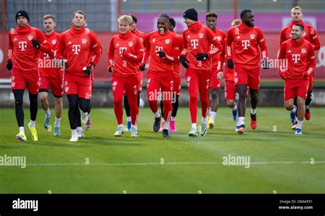 Munich Allemagne Janvier Les Joueurs Du Fc Bayern Munich Se