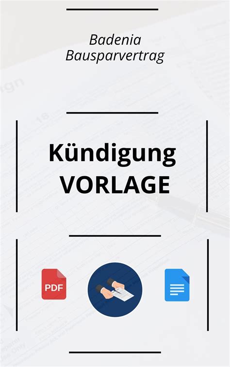 kuendigung badenia bausparvertrag muster und vorlage