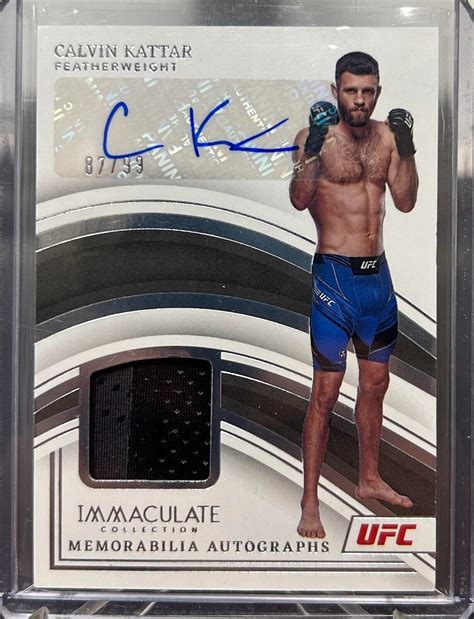 Panini Immaculate Ufc Patch Autograph Calvin Kattar Ebay