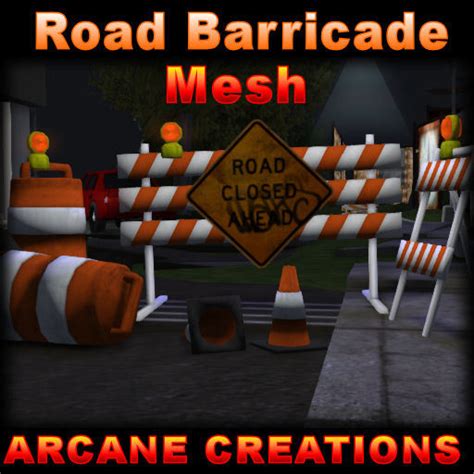 Second Life Marketplace Mesh Road Barricade