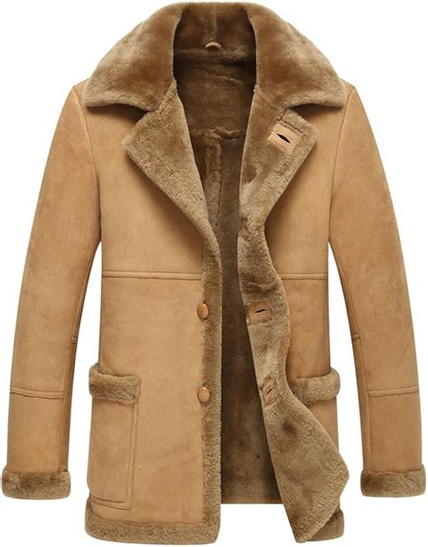 Leather Jacket Men Shearling Coats Mens Fashion Slim Genuine Sheepskin