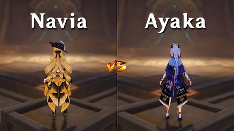 Navia Vs Ayaka Who Is The Best Dps Gameplay Comparison Moe Zine