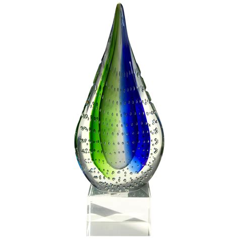 Palatial Mid Century Modern Murano Glass Teardrop Sculpture At 1stdibs