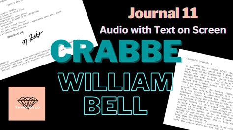 Crabbe By William Bell Journal 11 Chapter 11 Audio With Text Youtube