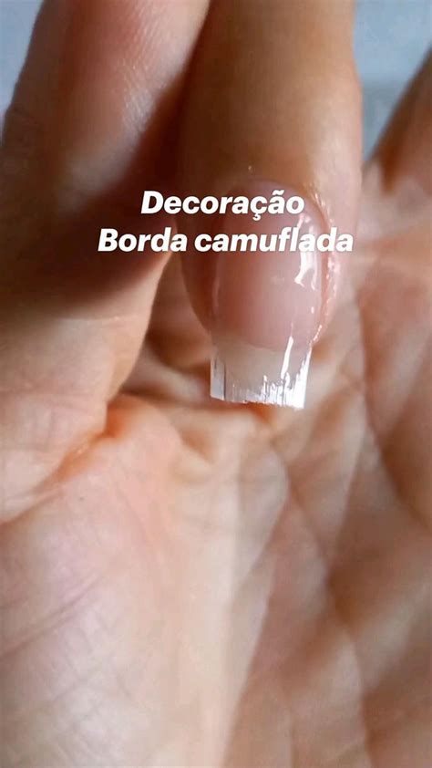 Decoração Borda camuflada unha de gel Gel