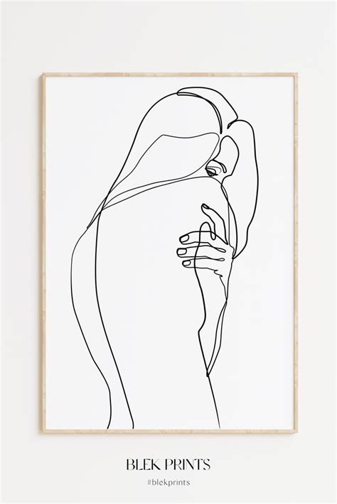 Abstract Woman Body Printable Single Line Art Woman Art Naked Print Feminine Poster Female