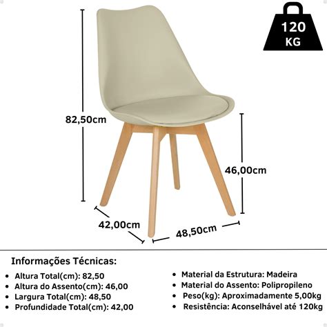 Conjunto Cadeiras Eames Wood Leda Design Nude