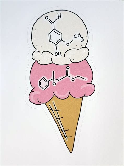 Ice Cream Organic Chemistry Sticker // Laptop Stickers // | Etsy ...